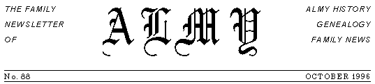 Almy Family Newsletter -- October 1996